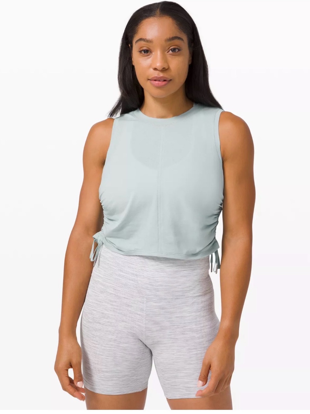 Lululemon Women’s Cinch It Up Tank Top Hazy Jade Workout Pima Cotton Size 2 Yoga